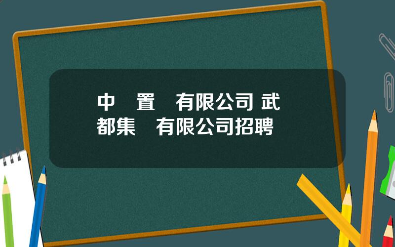 中車置業有限公司 武漢車都集團有限公司招聘